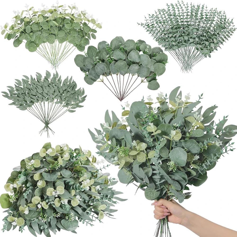 Eucalyptus Preserved - 20pcs Eucalyptus Leaves Stems Artificial Plant