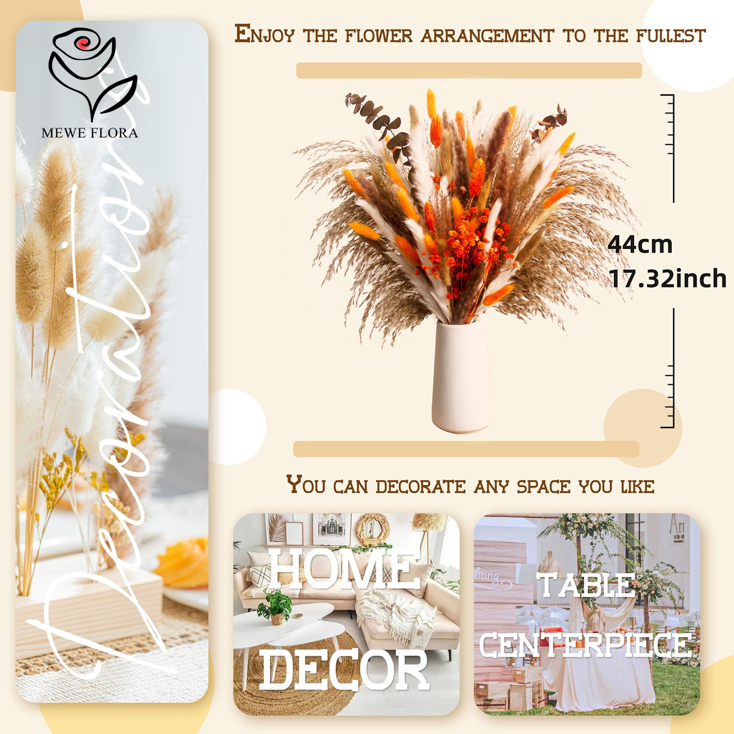 Dried Natural Flowers Pampas B - Eucalyptus Preserved recension och pris