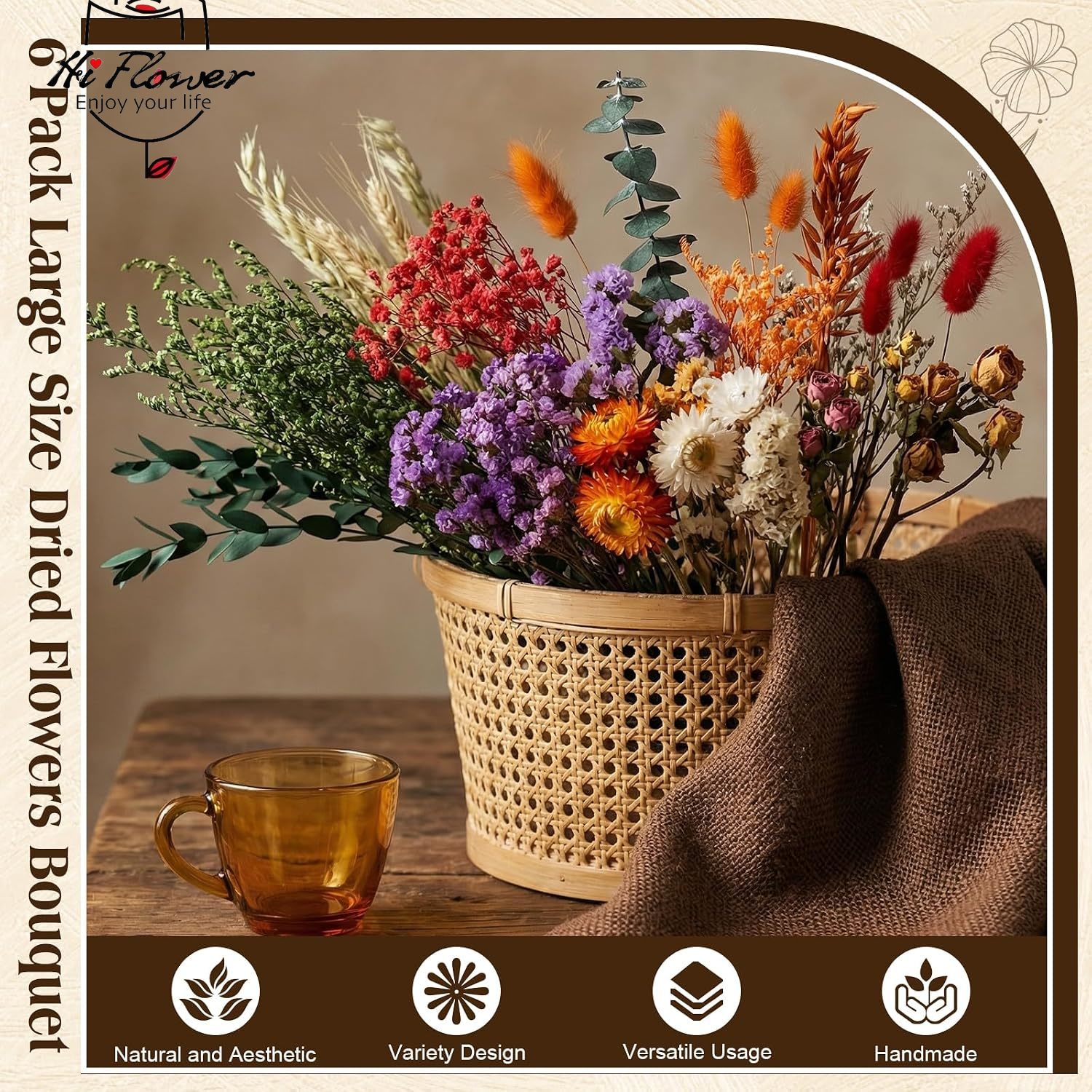 6 Bunches 15 Inch Large Dried  - Baby Breath Dried recension och pris